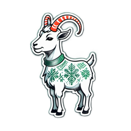 christmas goat SVG PNG design with clean design elements
