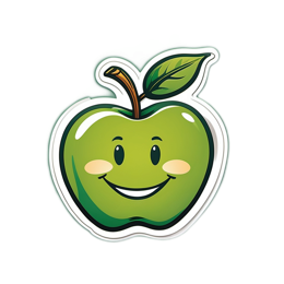 sticker apple smile SVG PNG design with clean design elements