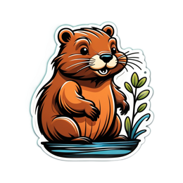 beaver nature SVG PNG design with clean design elements