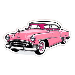 pink car vintage SVG PNG design with clean design elements
