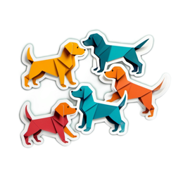 dogs origami colors SVG PNG design