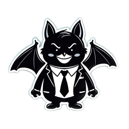 bat character cartoon SVG PNG design with clean design elements
