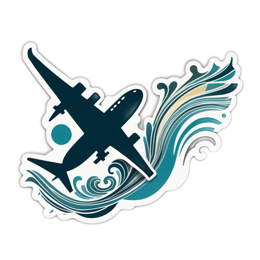 travel airplane wave SVG PNG design with clean design elements