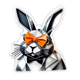 bunny origami formal SVG PNG design with clean design elements