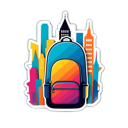artistic backpack cityscape SVG PNG design