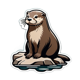 otter sticker SVG PNG design with clean design elements