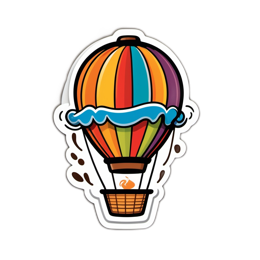 hotairballoon colorful SVG PNG design with clean design elements