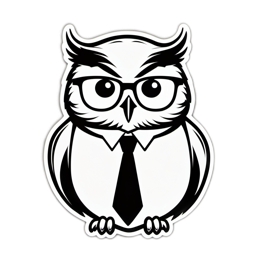 smart cartoon owl SVG PNG design with clean design elements