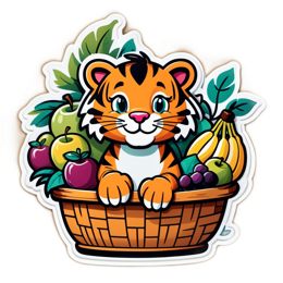 fruit tiger SVG PNG design with clean design elements