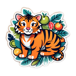 tiger fruits SVG PNG design with clean design elements