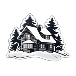 winter cabin snow SVG PNG design