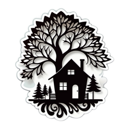 tree house SVG PNG design with clean design elements