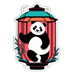 panda lantern SVG PNG design with clean design elements