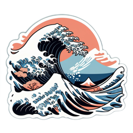 wave landscape SVG PNG design with clean design elements
