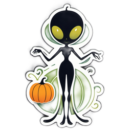 alien pumpkin SVG PNG design