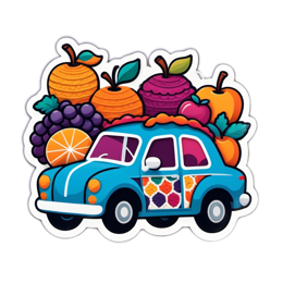 illustration fruits car SVG PNG design