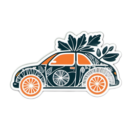 car illustration botanical SVG PNG design