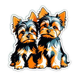 yorkshire terriers sticker SVG PNG design with clean design elements