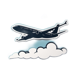 airplane clouds SVG PNG design with clean design elements