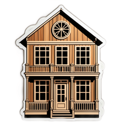 house wooden SVG PNG design with clean design elements