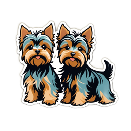 yorkshire terriers stickers SVG PNG design with clean design elements