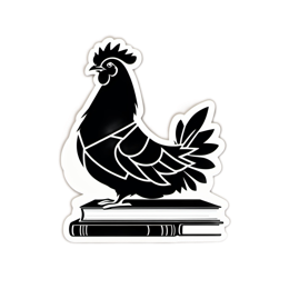 chicken books SVG PNG design with clean design elements