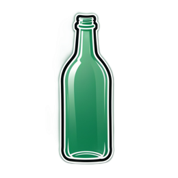 bottle green sticker SVG PNG design with clean design elements