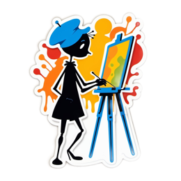 artist painting SVG PNG design with clean design elements