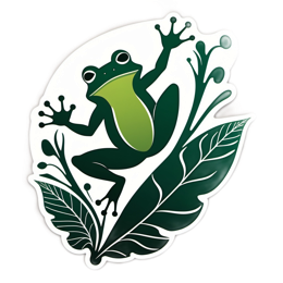 frog leaves SVG PNG design with clean design elements