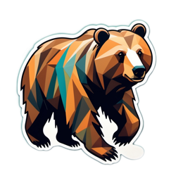 bear geometric SVG PNG design with clean design elements