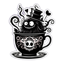 sticker monster teacup SVG PNG design with clean design elements