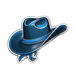 horse hat blue SVG PNG design with clean design elements