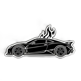 car flame SVG PNG design with clean design elements