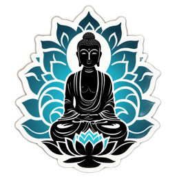 buddha lotus flower SVG PNG design with clean design elements, black and red floral elements