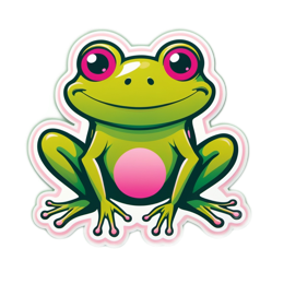 cartoon frog SVG PNG design with clean design elements