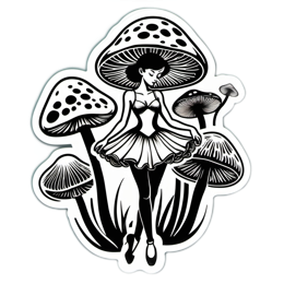mushroom ballerina SVG PNG design with clean design elements