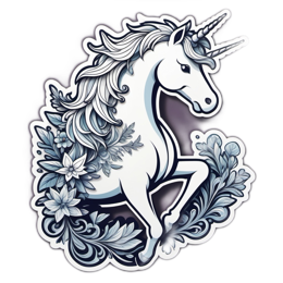 unicorn flora floral SVG PNG design with floral elements