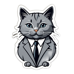 smart cat cartoon SVG PNG design with clean design elements