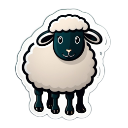 sheep cartoon SVG PNG design with clean design elements