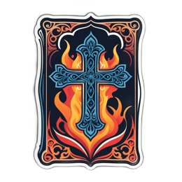 cross flame SVG PNG design with clean design elements