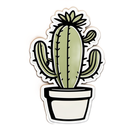 sticker cactus SVG PNG design with clean design elements