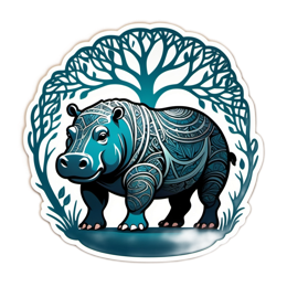 hippo artistic SVG PNG design