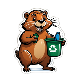 recycling cartoon SVG PNG design with clean design elements