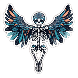 skeleton wings SVG PNG design with clean design elements