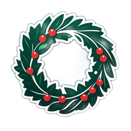 wreath SVG PNG design with clean design elements, red and green floral elements