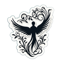 sticker fauna floral SVG PNG design with clean design elements, black and white floral elements