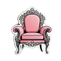 pink chair SVG PNG design with clean design elements