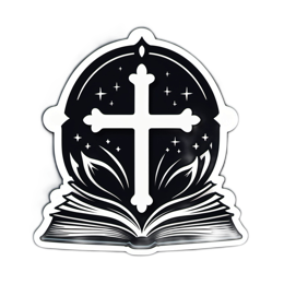 sticker cross book SVG PNG design with clean design elements