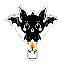 bat candle SVG PNG design with clean design elements