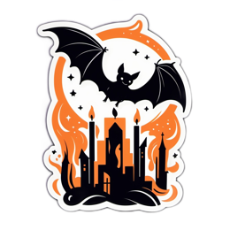 bat city flames SVG PNG design with clean design elements